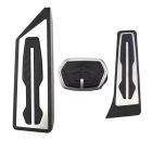 BMW X1 F48 és X2 F39 sport pedálszett – rozsdamentes acél és gumi borítású gáz-, fék- és lábtámasz pedál