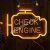 Check Engine Neon Dekoráció – A stílusos „hibaüzenet” (22,5 cm x 30 cm)