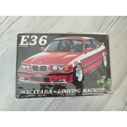 Retro „BMW E36 Coupe” Fém Dekor Tábla (20x30 cm)