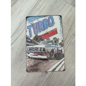   Retro „Turbo” BMW CSL Fém Dekor Tábla (20x30 cm) – A Motorsport Legendája
