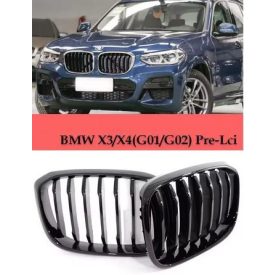   BMW X3 G01 / X4 G02 Lakkfekete Hűtőrács (Vese Szett) – Glossy Black M-Look