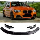 BMW F20 F21 M Sport első lökhárító toldat (lippe) 2011-2015 – Fényes fekete első lökhárító toldat, amely sportosabb és agresszívabb megjelenést biztosít a BMW 1-es sorozat számára