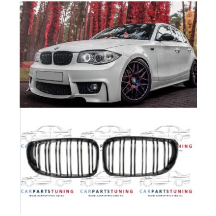 BMW dupla pálcás lakk fekete hűtőrács,vese E81 E87 E82 E88 LCI